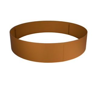 A circular metal fire pit ring in a warm rust-brown color, shown on a plain white background.